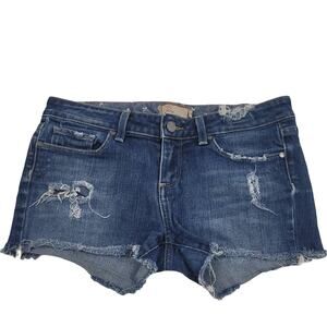 Paige Premium Distressed Benedict Canyon Frayed Hem Denim Shorts 29